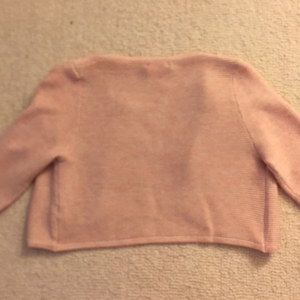 Girls Pink Ribbed Cardigan - Picture 2 of 2